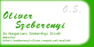 oliver szeberenyi business card