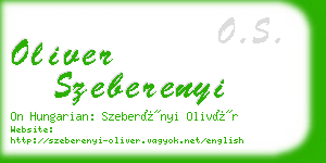 oliver szeberenyi business card